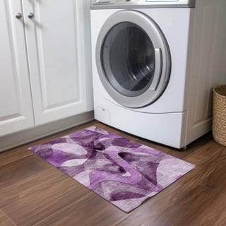 Piper Looms Chantille Abstract ACN536 Purple Area Rug