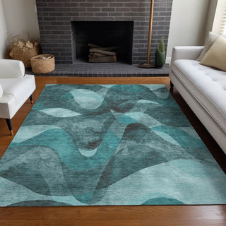 Piper Looms Chantille Abstract ACN536 Teal Area Rug