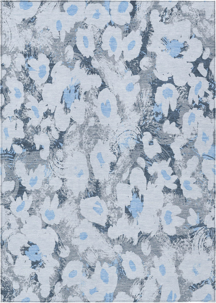 Piper Looms Chantille Floral ACN538 Denim Area Rug