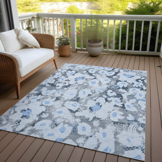 Piper Looms Chantille Floral ACN538 Denim Area Rug