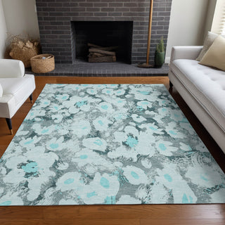 Piper Looms Chantille Floral ACN538 Teal Area Rug