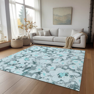 Piper Looms Chantille Floral ACN538 Teal Area Rug