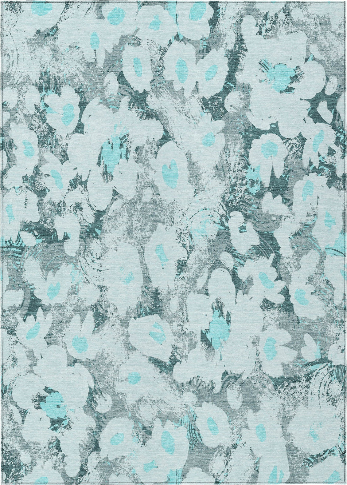 Piper Looms Chantille Floral ACN538 Teal Area Rug