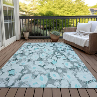 Piper Looms Chantille Floral ACN538 Teal Area Rug