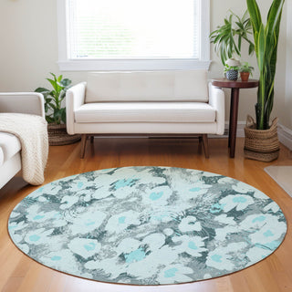 Piper Looms Chantille Floral ACN538 Teal Area Rug