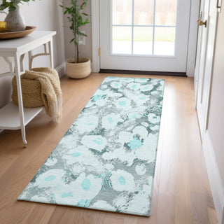 Piper Looms Chantille Floral ACN538 Teal Area Rug