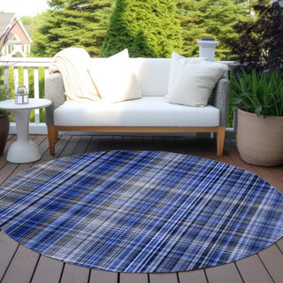 Piper Looms Chantille Plaid ACN541 Navy Area Rug