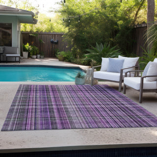 Piper Looms Chantille Plaid ACN541 Purple Area Rug