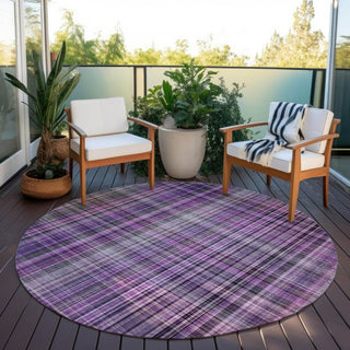 Piper Looms Chantille Plaid ACN541 Purple Area Rug