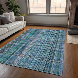 Piper Looms Chantille Plaid ACN541 Teal Area Rug