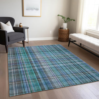 Piper Looms Chantille Plaid ACN541 Teal Area Rug