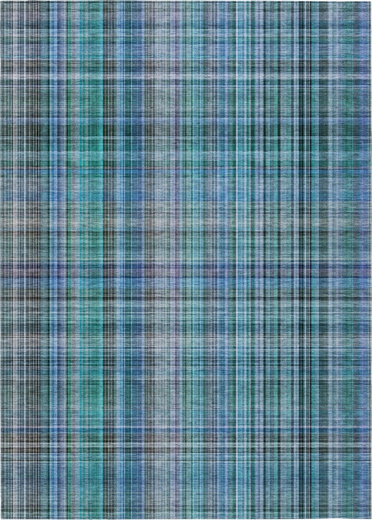 Piper Looms Chantille Plaid ACN541 Teal Area Rug