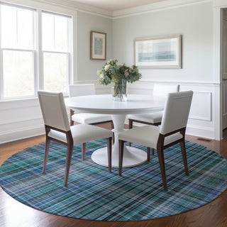 Piper Looms Chantille Plaid ACN541 Teal Area Rug