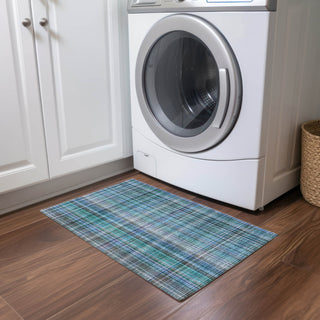 Piper Looms Chantille Plaid ACN541 Teal Area Rug