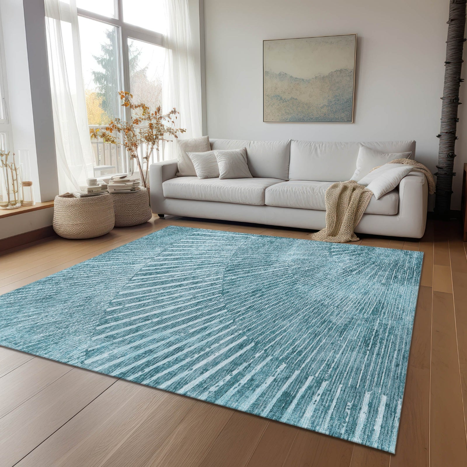 Piper Looms Chantille Organic ACN542 Teal Area Rug – Incredible Rugs ...