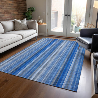 Piper Looms Chantille Stripes ACN543 Blue Area Rug