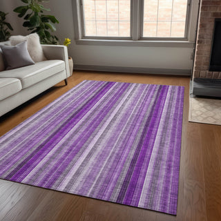 Piper Looms Chantille Stripes ACN543 Purple Area Rug