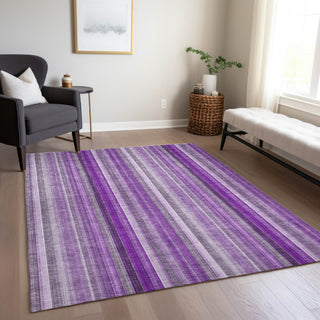 Piper Looms Chantille Stripes ACN543 Purple Area Rug