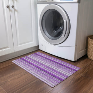 Piper Looms Chantille Stripes ACN543 Purple Area Rug