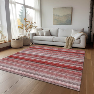 Piper Looms Chantille Stripes ACN543 Red Area Rug