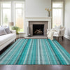 Piper Looms Chantille Stripes ACN543 Teal Area Rug