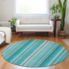 Piper Looms Chantille Stripes ACN543 Teal Area Rug