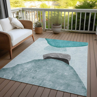 Piper Looms Chantille Organic ACN547 Teal Area Rug