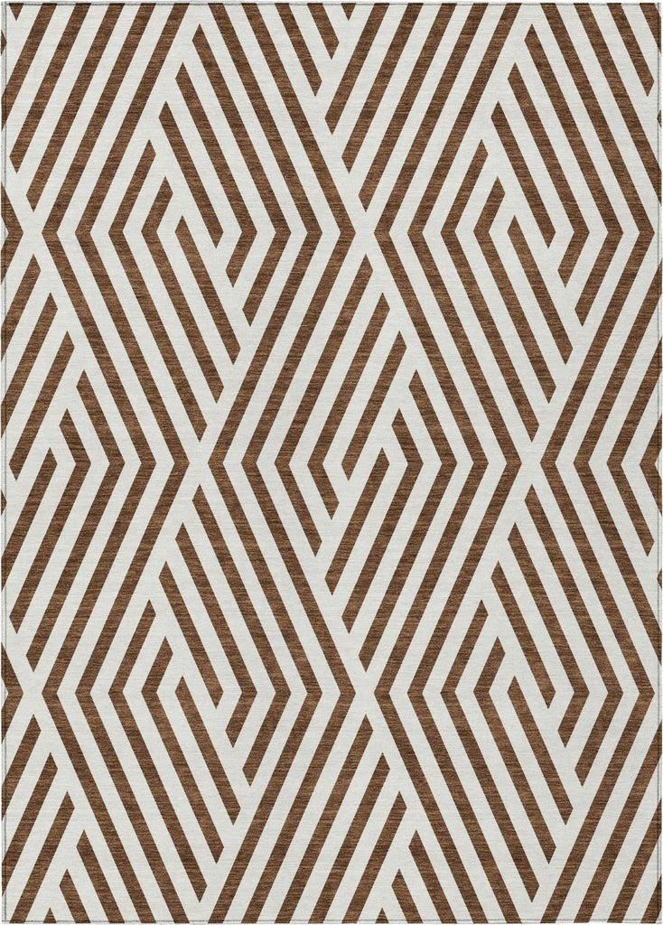 Piper Looms Chantille Geometric ACN550 Brown Area Rug