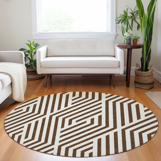 Piper Looms Chantille Geometric ACN550 Brown Area Rug