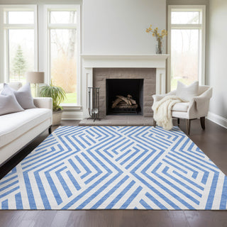 Piper Looms Chantille Geometric ACN550 Denim Area Rug