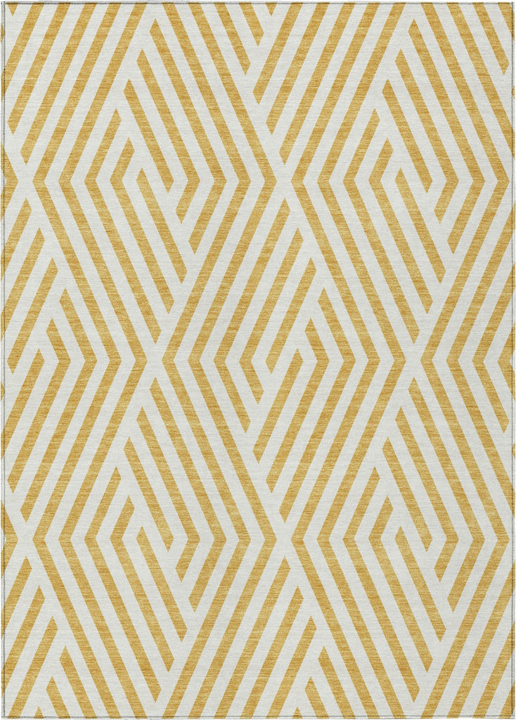 Piper Looms Chantille Geometric ACN550 Gold Area Rug