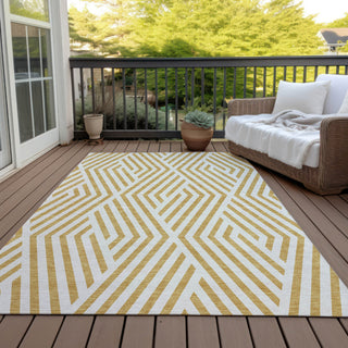 Piper Looms Chantille Geometric ACN550 Gold Area Rug