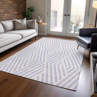 Piper Looms Chantille Geometric ACN550 Lavender Area Rug