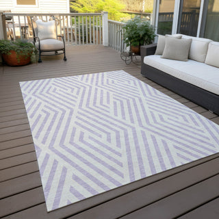 Piper Looms Chantille Geometric ACN550 Lavender Area Rug