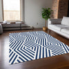 Piper Looms Chantille Geometric ACN550 Navy Area Rug