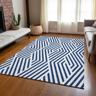 Piper Looms Chantille Geometric ACN550 Navy Area Rug