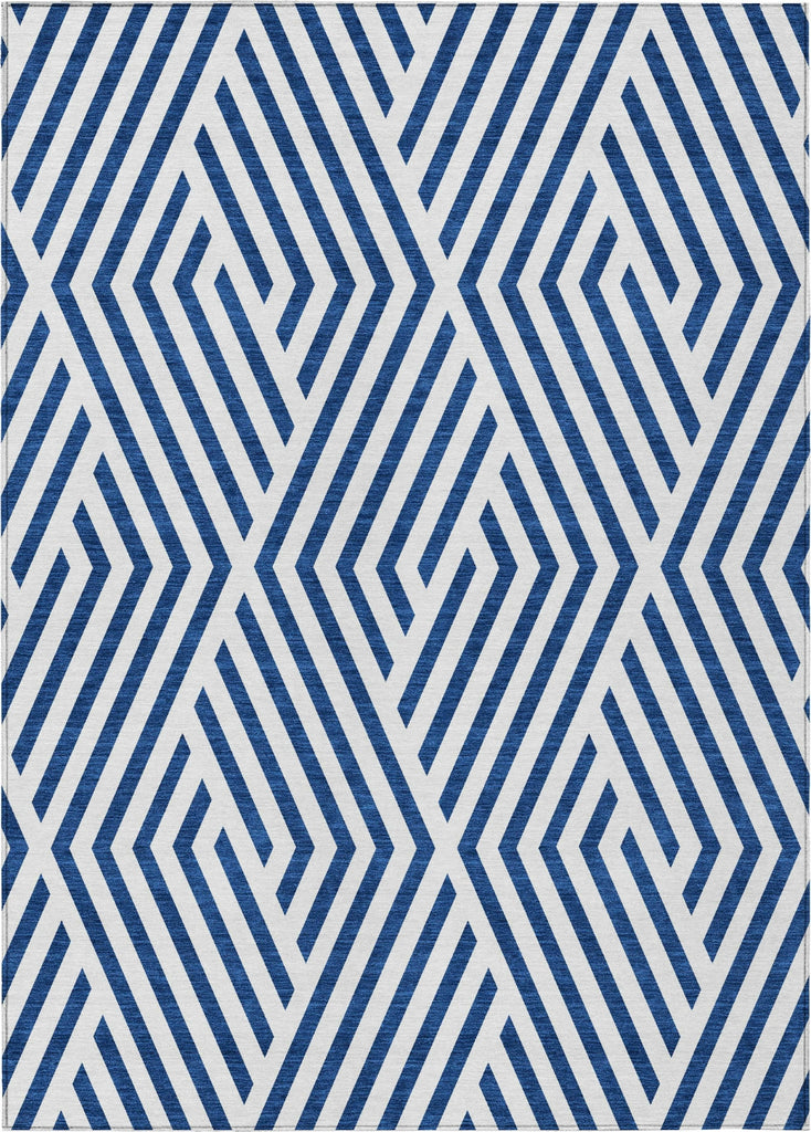 Piper Looms Chantille Geometric ACN550 Navy Area Rug