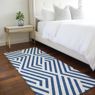 Piper Looms Chantille Geometric ACN550 Navy Area Rug