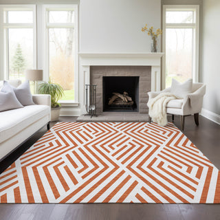 Piper Looms Chantille Geometric ACN550 Paprika Area Rug