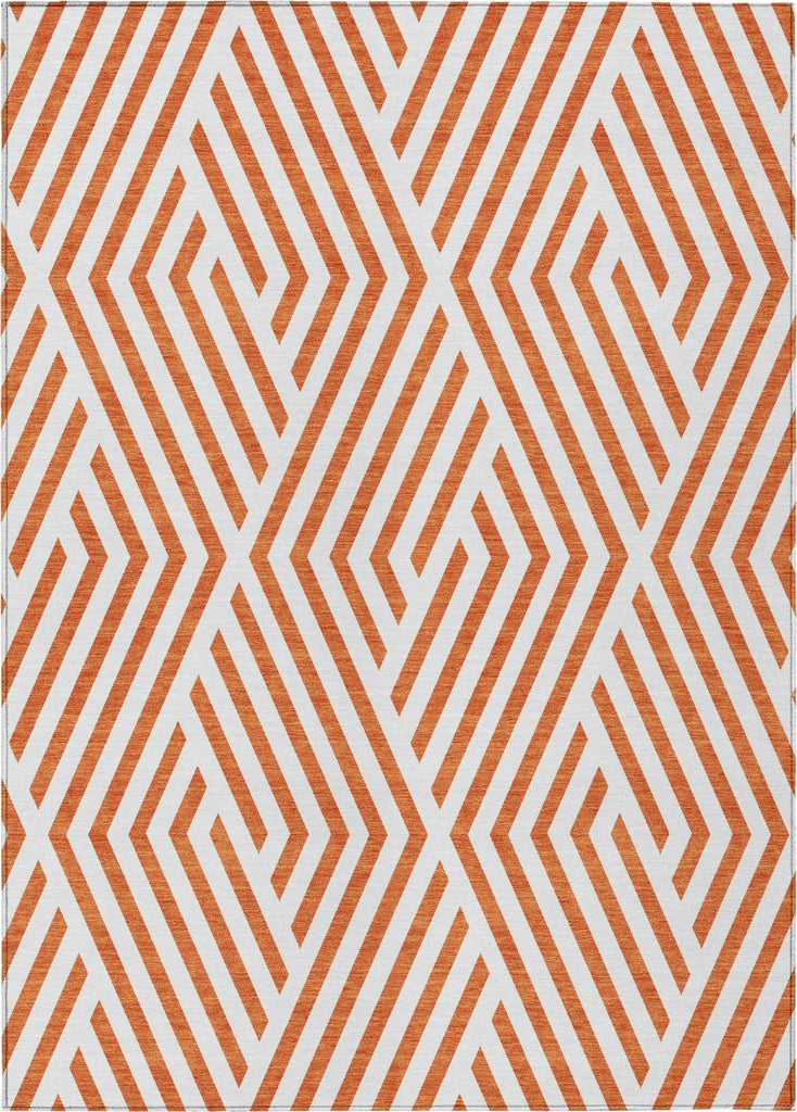 Piper Looms Chantille Geometric ACN550 Paprika Area Rug