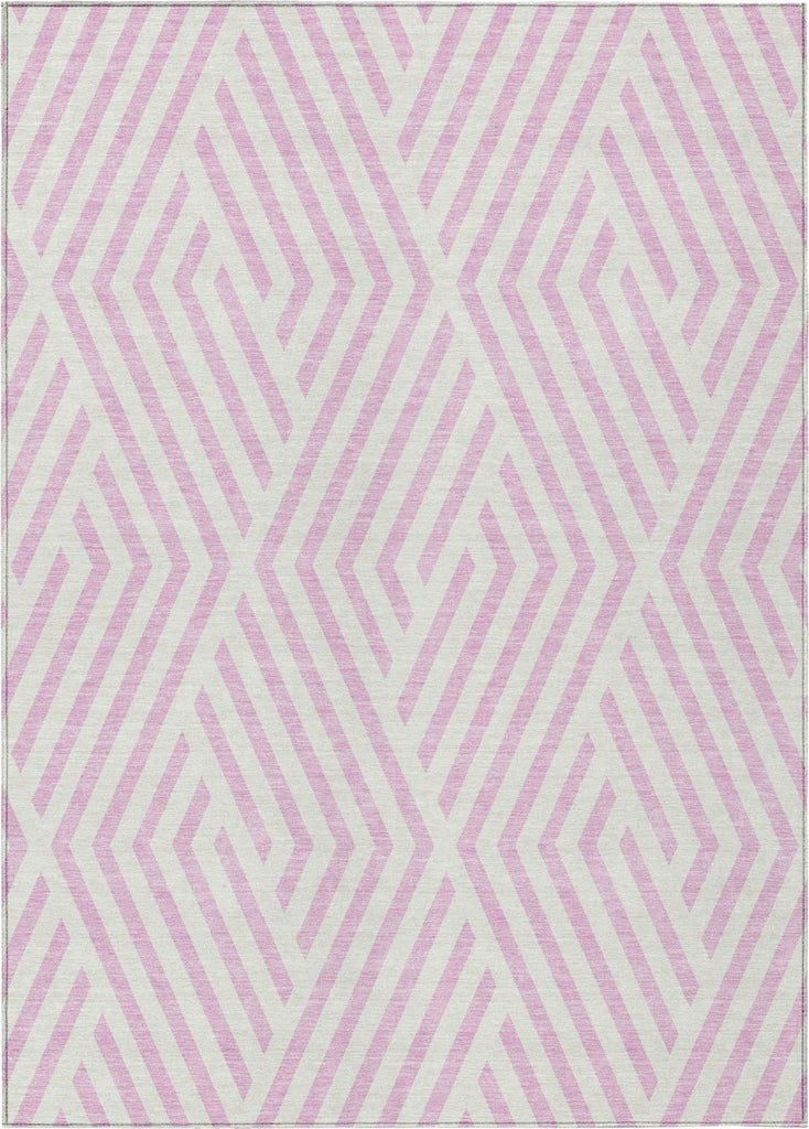 Piper Looms Chantille Geometric ACN550 Pink Area Rug