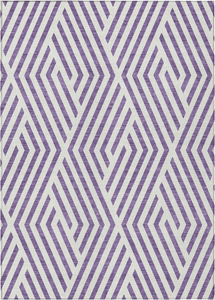 Piper Looms Chantille Geometric ACN550 Purple Area Rug