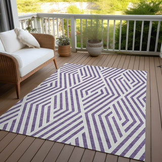 Piper Looms Chantille Geometric ACN550 Purple Area Rug