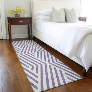 Piper Looms Chantille Geometric ACN550 Purple Area Rug