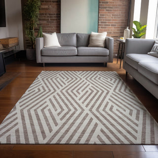 Piper Looms Chantille Geometric ACN550 Taupe Area Rug