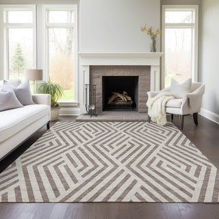 Piper Looms Chantille Geometric ACN550 Taupe Area Rug