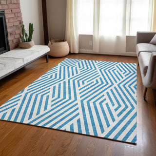 Piper Looms Chantille Geometric ACN550 Teal Area Rug