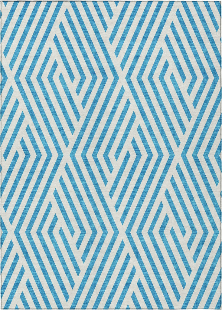 Piper Looms Chantille Geometric ACN550 Teal Area Rug