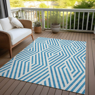 Piper Looms Chantille Geometric ACN550 Teal Area Rug