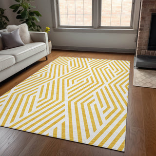 Piper Looms Chantille Geometric ACN550 Yellow Area Rug